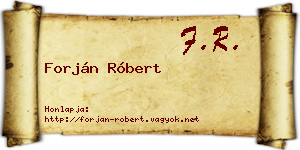 Forján Róbert névjegykártya