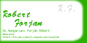 robert forjan business card
